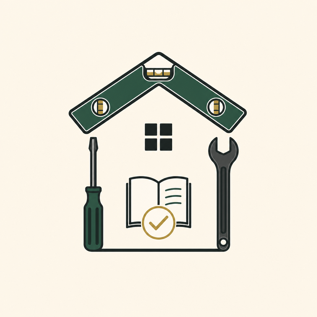 House-shaped home maintenance tools illustration